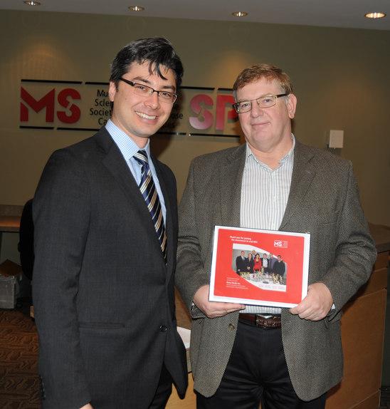 MS Society of Canada’s CMDO, Owen Charters with John Hume Sr.